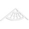 Ekena Millwork Pitch Classic Wagon Wheel Architectural Grade PVC Gable Pediment, 48"W x 14"H x 1"P (7/12) GPP048X014X100CWW - alternate 1